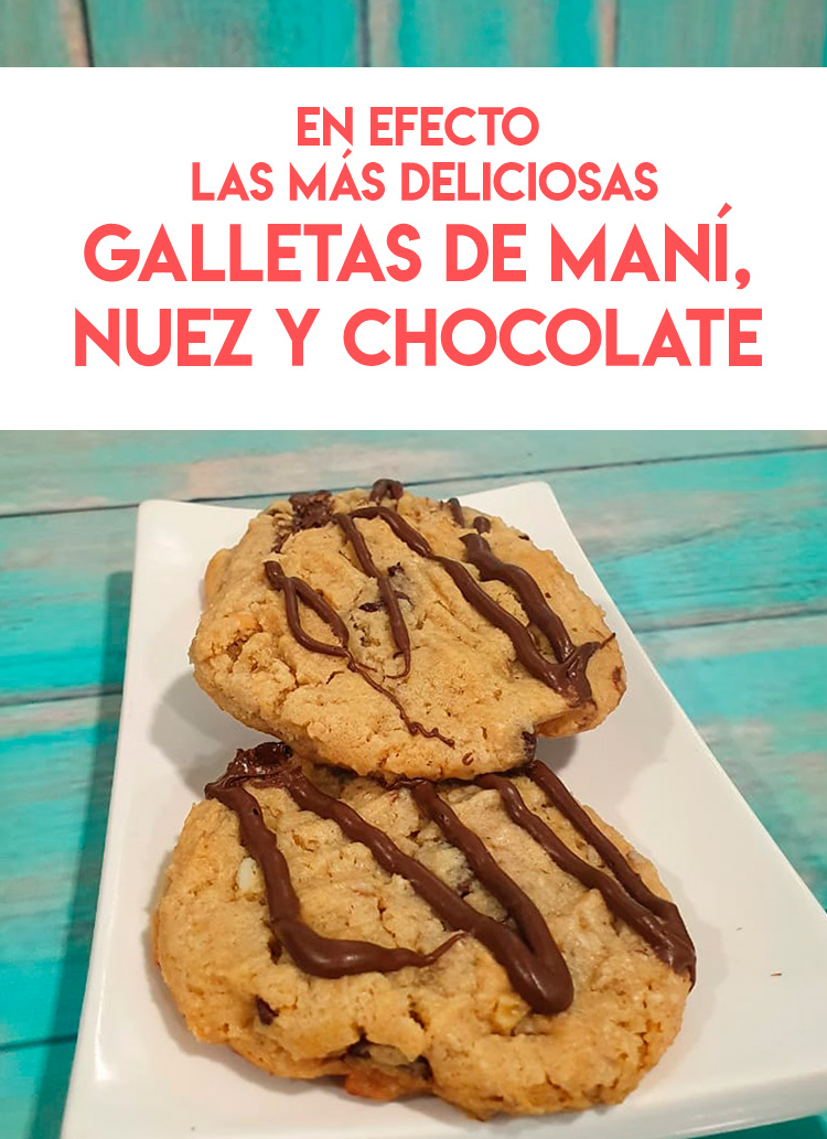 En efecto, las más deliciosas Galletas de maní, nuez y Chocolate.