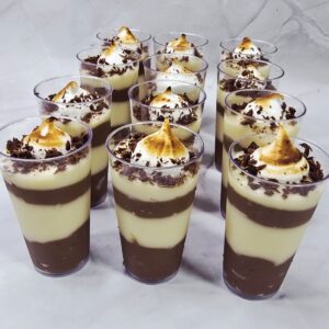 Shots de Pudin de Chocolate y Vainilla